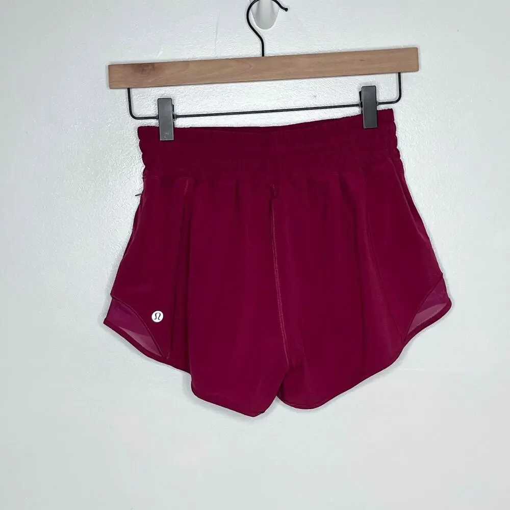 Lululemon Hotty Hot Short Womens Size 4 Red Running Shorts